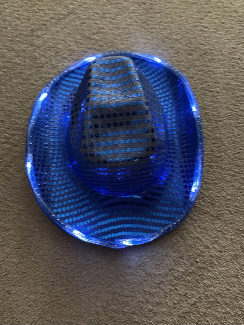 LED Light-Up Blue Decorative Cowboy Hat Accent